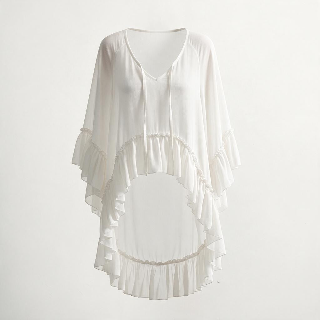 The Wandering Muse | Bohemian Ruffle Chiffon Blouse