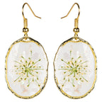 DRIED FLOWER OVAL EARRINGS