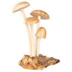 4 WOODEN MUSHROOMS