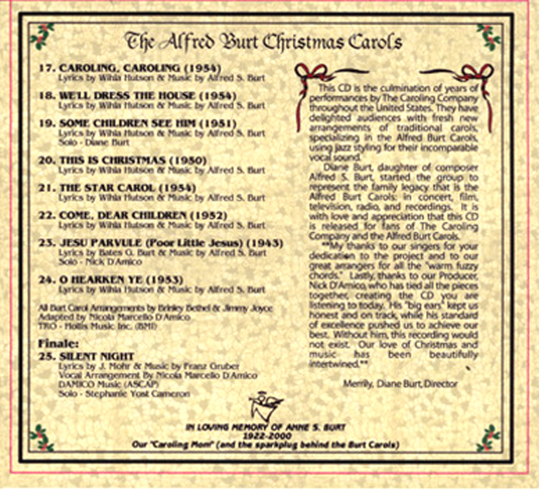 A Christmas Present from The Caroling Company CD