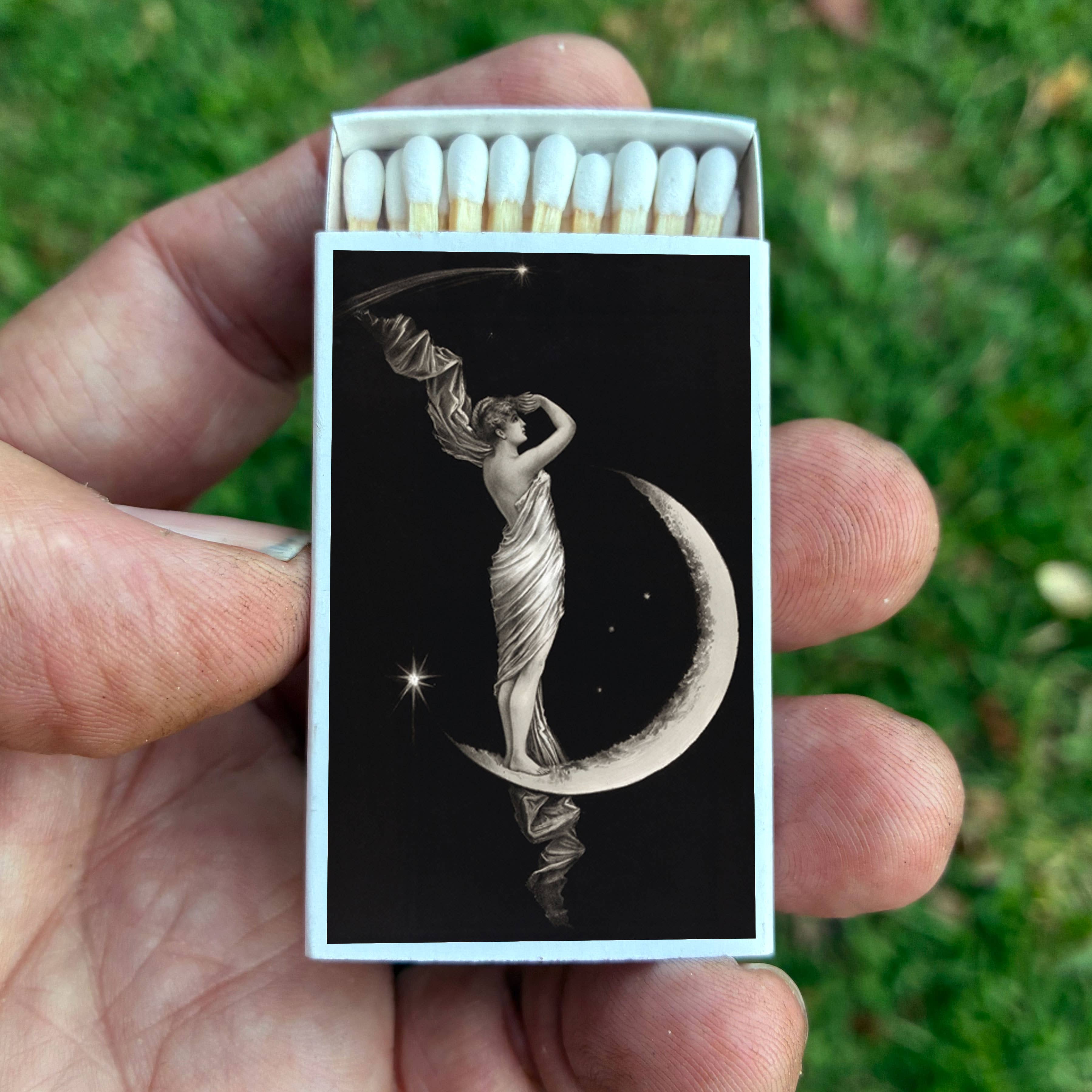 Matches • Art • Woman on Crescent Moon • Home Decor