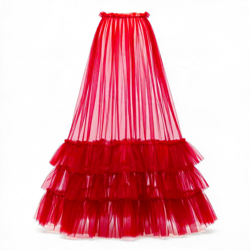 The Eternal Romance | Cascading Ruffle Tulle Maxi Skirt