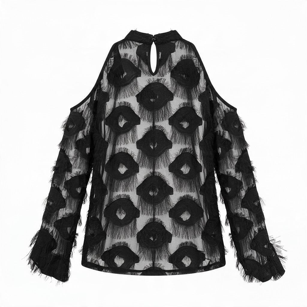 The Beautifully Unraveled | Cold Shoulder Textural Blouse