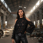 The Beautifully Unraveled | Cold Shoulder Textural Blouse