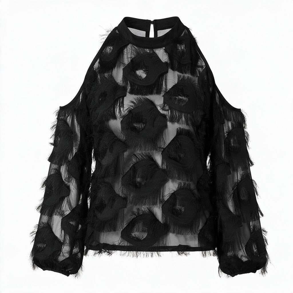The Beautifully Unraveled | Cold Shoulder Textural Blouse