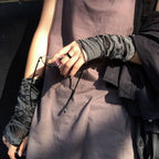 Punk dark Harajuku style sleeves torn gloves and sleeves