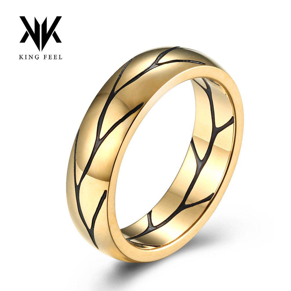 Minimalist Cracked Geometric Ring for Men - Titanium Steel Adjustable Band
