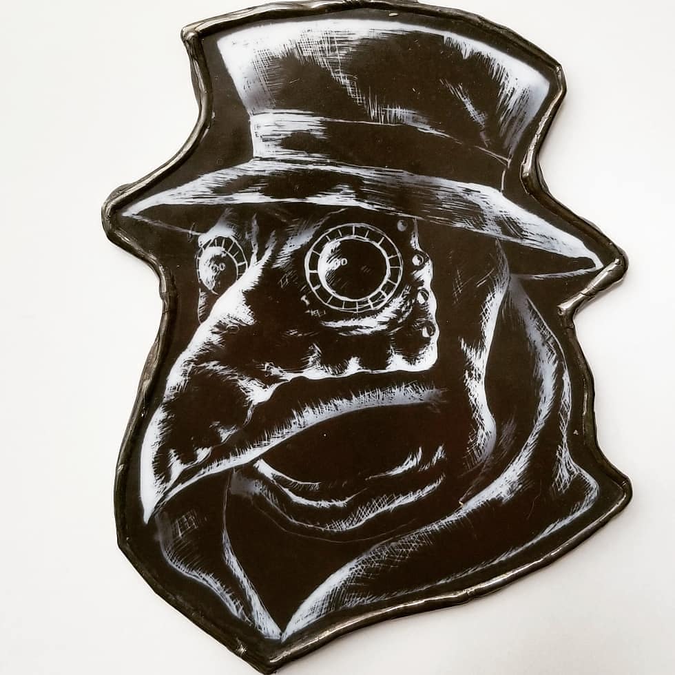 🦠 “The Good Doctor” – Plague Doctor Glass Art Ornament