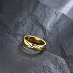 Minimalist Cracked Geometric Ring for Men - Titanium Steel Adjustable Band