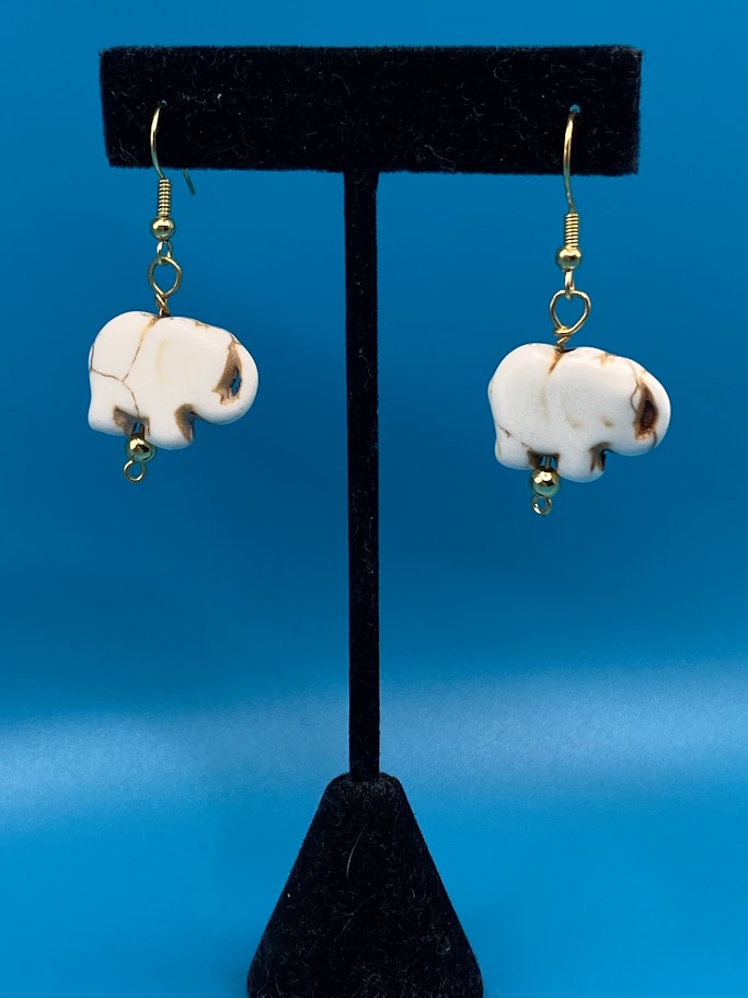 White Elephant Earrings JP