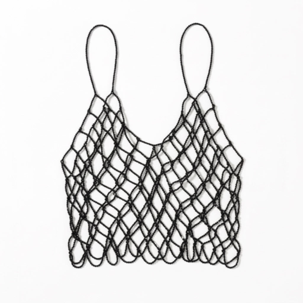 The Gilded Web | Expandable Beaded Mesh Camisole