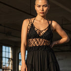The Gilded Web | Expandable Beaded Mesh Camisole