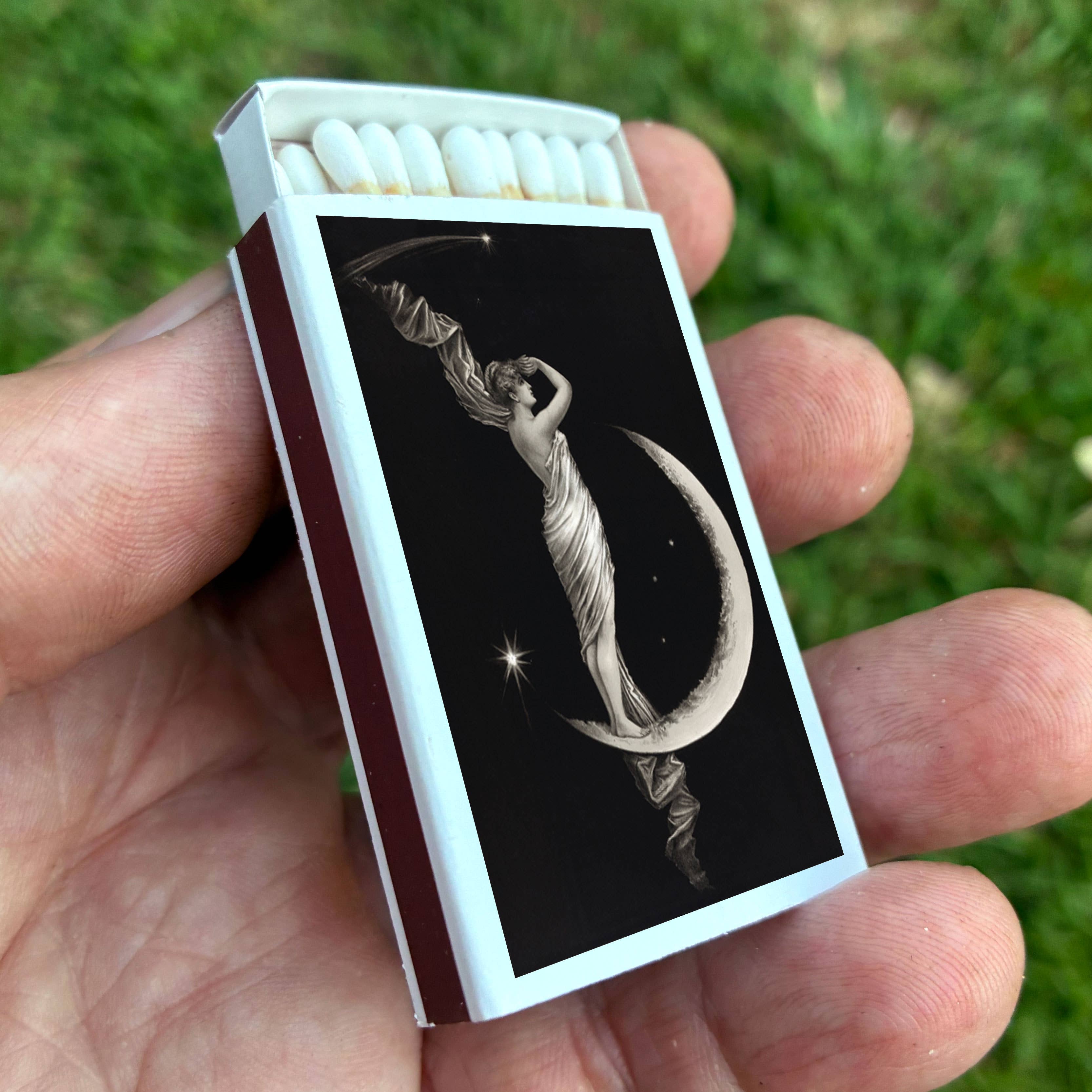 Matches • Art • Woman on Crescent Moon • Home Decor