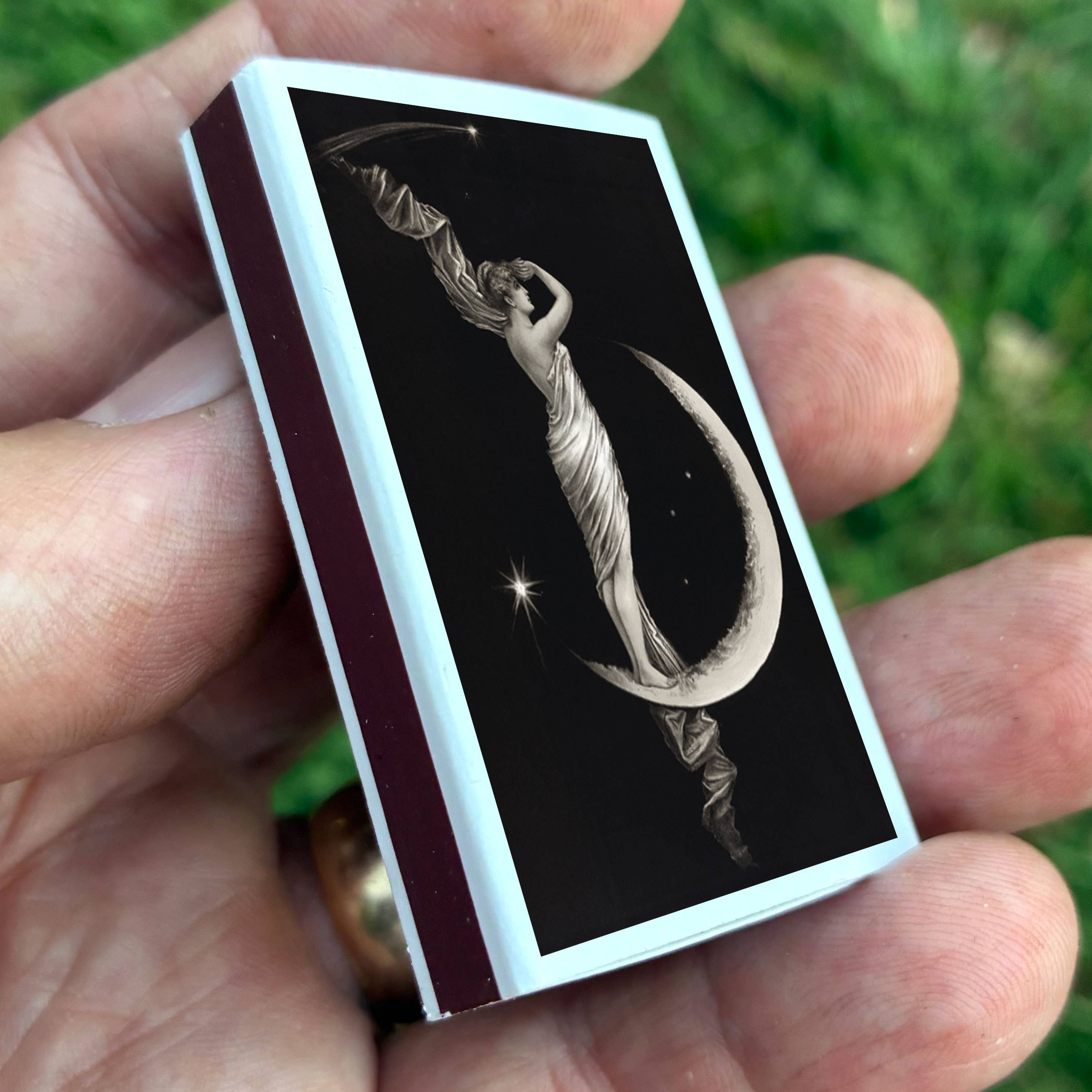 Matches • Art • Woman on Crescent Moon • Home Decor