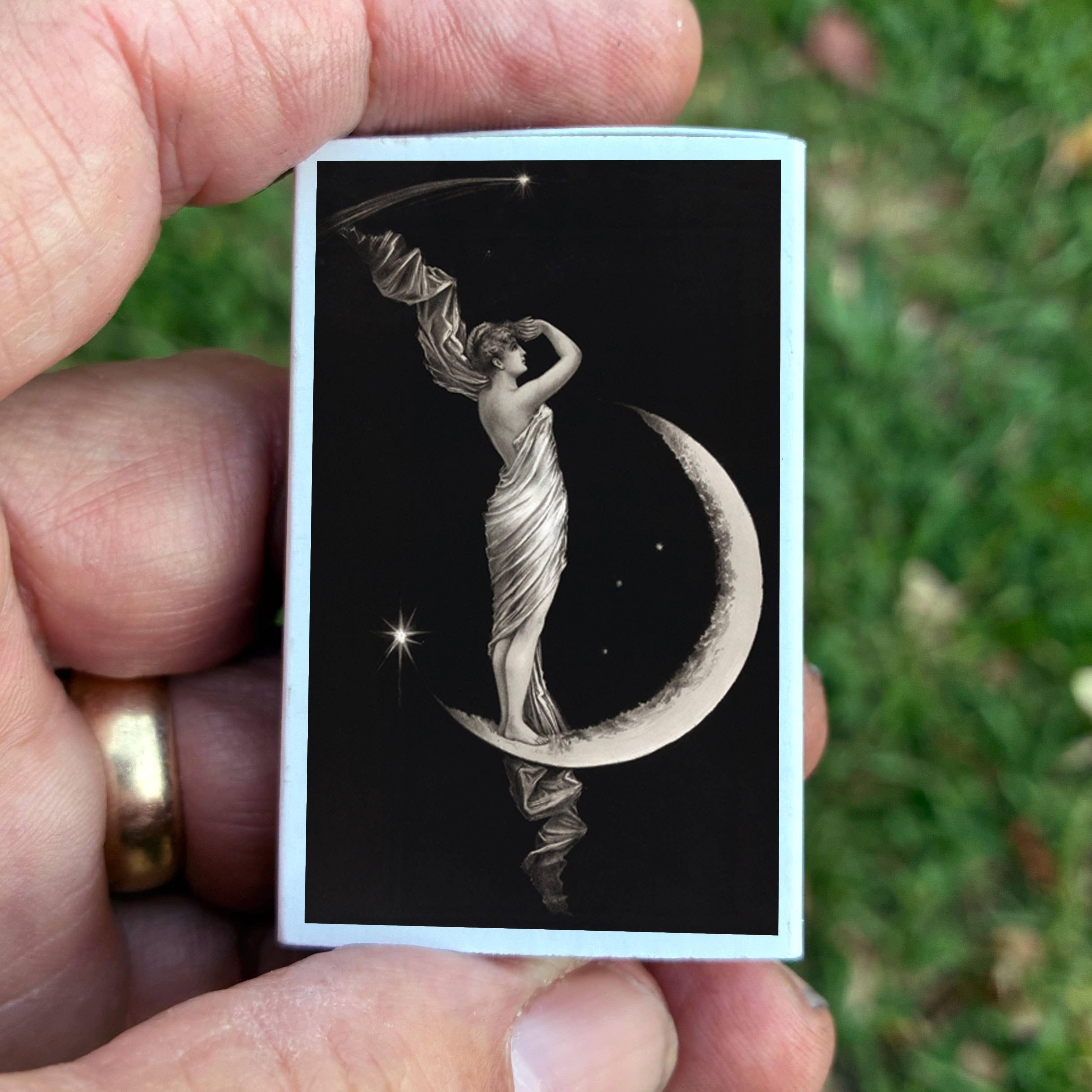 Matches • Art • Woman on Crescent Moon • Home Decor