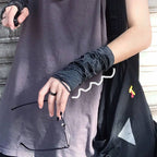 Punk dark Harajuku style sleeves torn gloves and sleeves