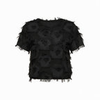 The Beautifully Unraveled | Fringed Textural T-Blouse