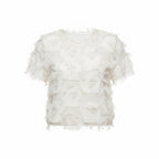 The Beautifully Unraveled | Fringed Textural T-Blouse