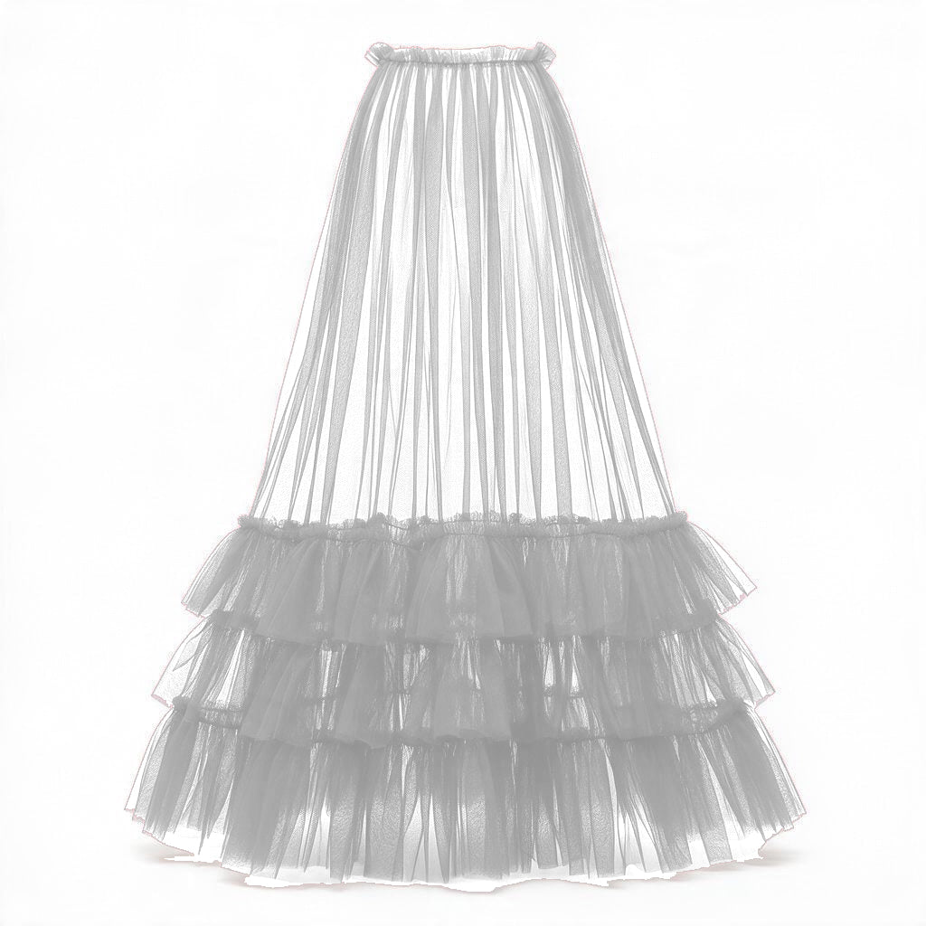 The Eternal Romance | Cascading Ruffle Tulle Maxi Skirt