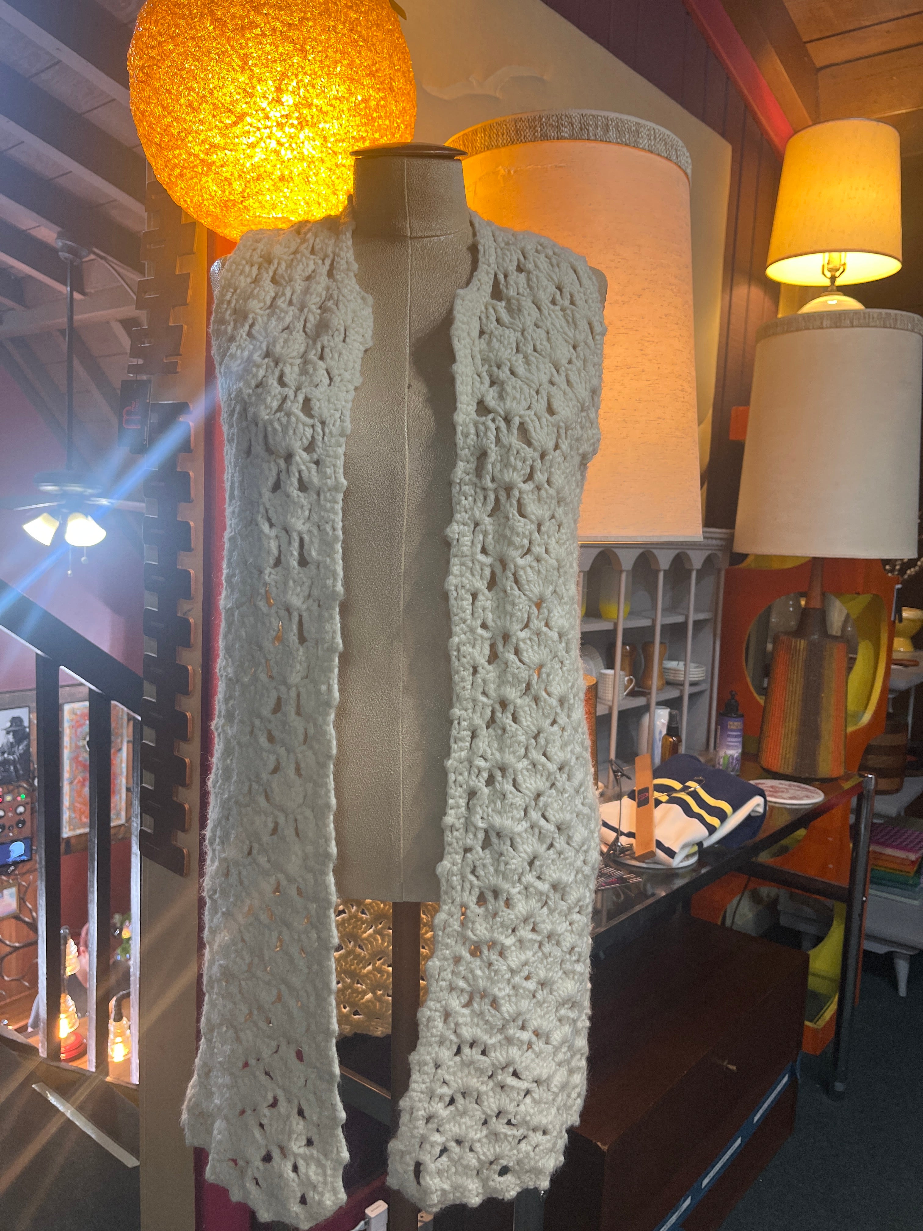 Vintage Handmade Long Knit Vest