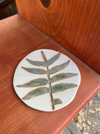Coasters with plant imprints, Ceramic Handmade