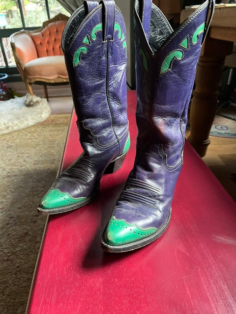 Vintage, cowboy., boots, unisex
