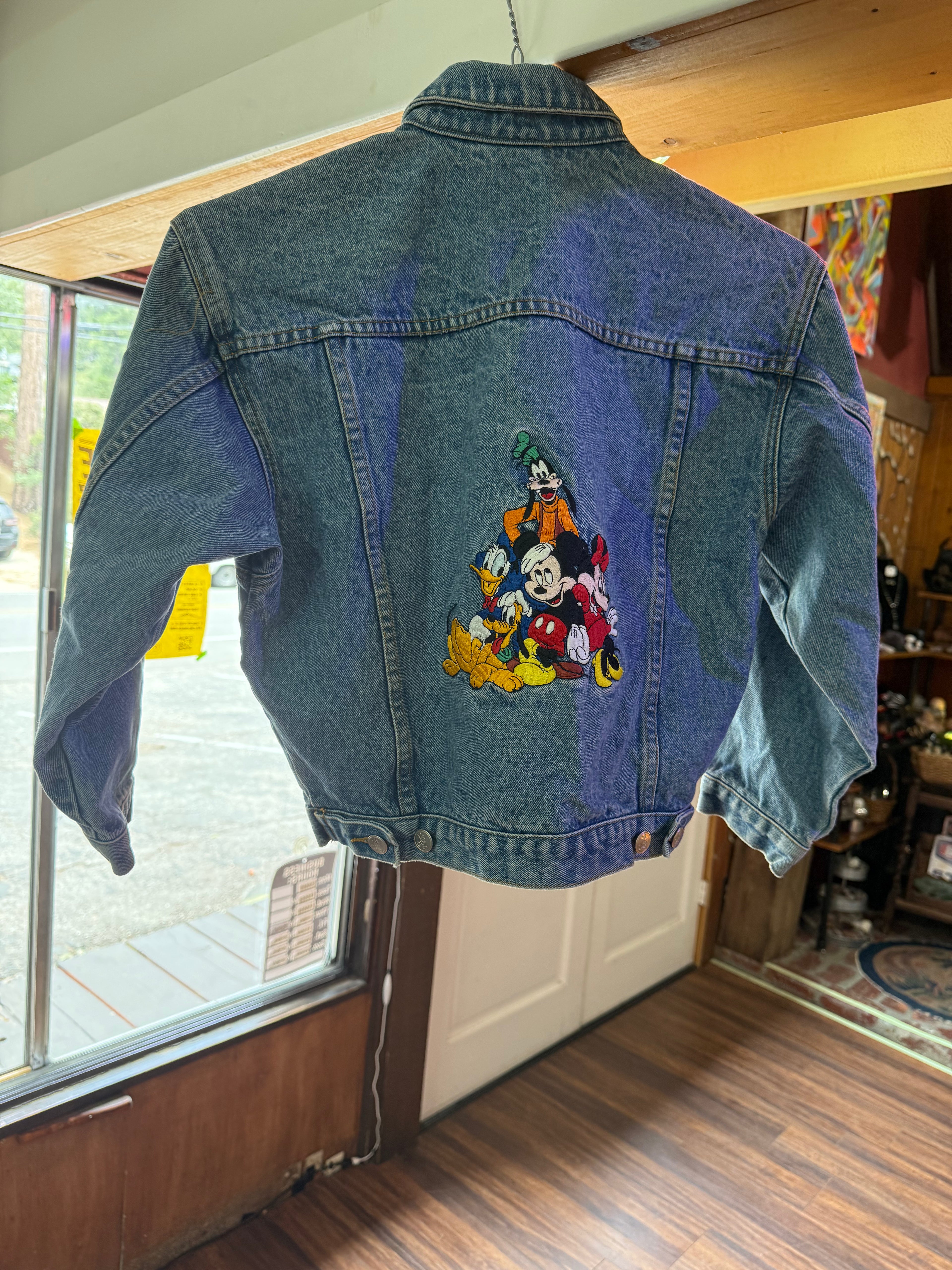 Vintage Disney Denim Jacket, J.G. Hook Disney Coat, 90s Mickey Mouse Jean Jacket, Embroidered Disney Character Jacket,
