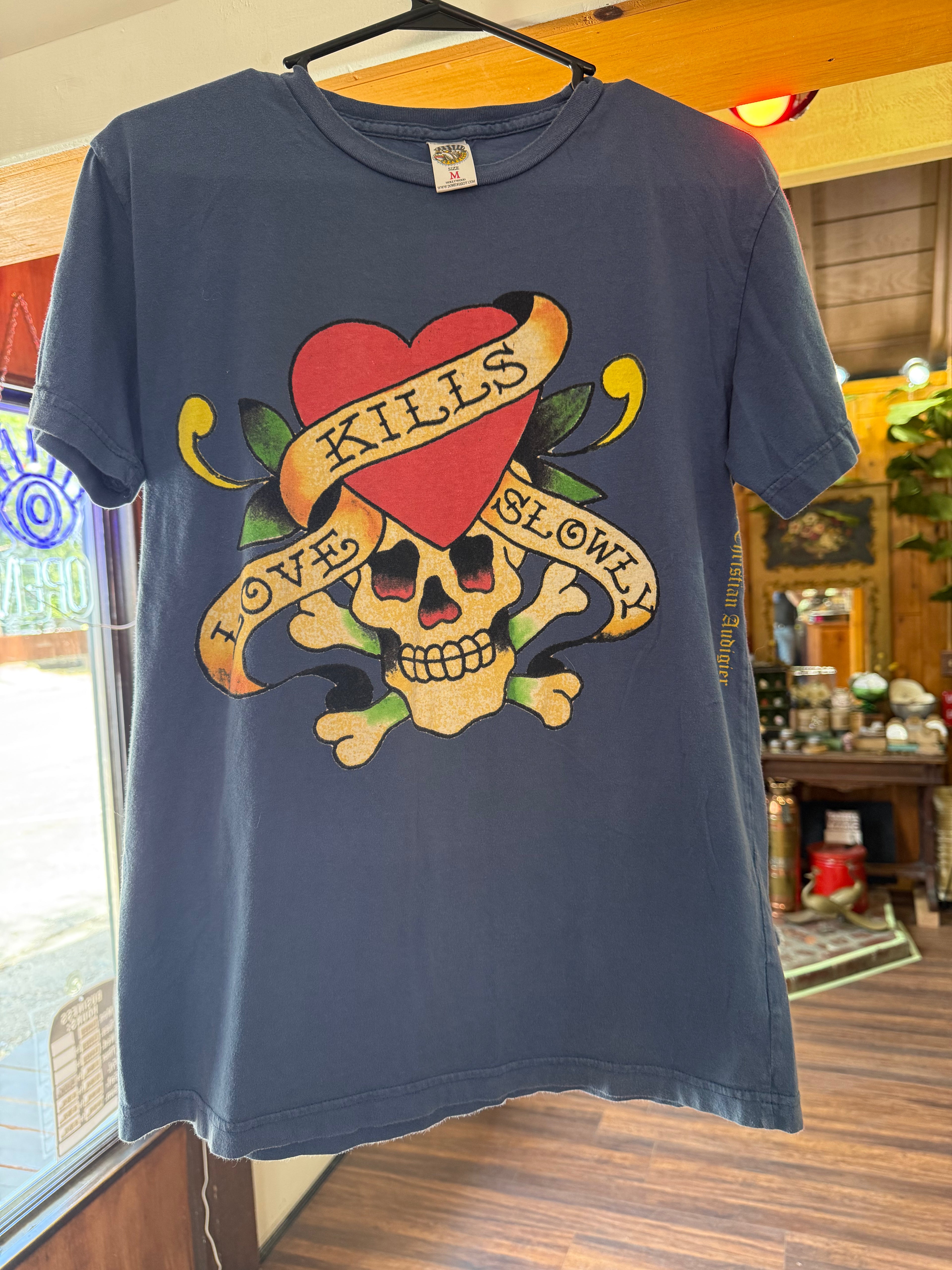 Vintage Ed Hardy Love Kills Slowly T-Shirt - Size M | The Funky Bazaar