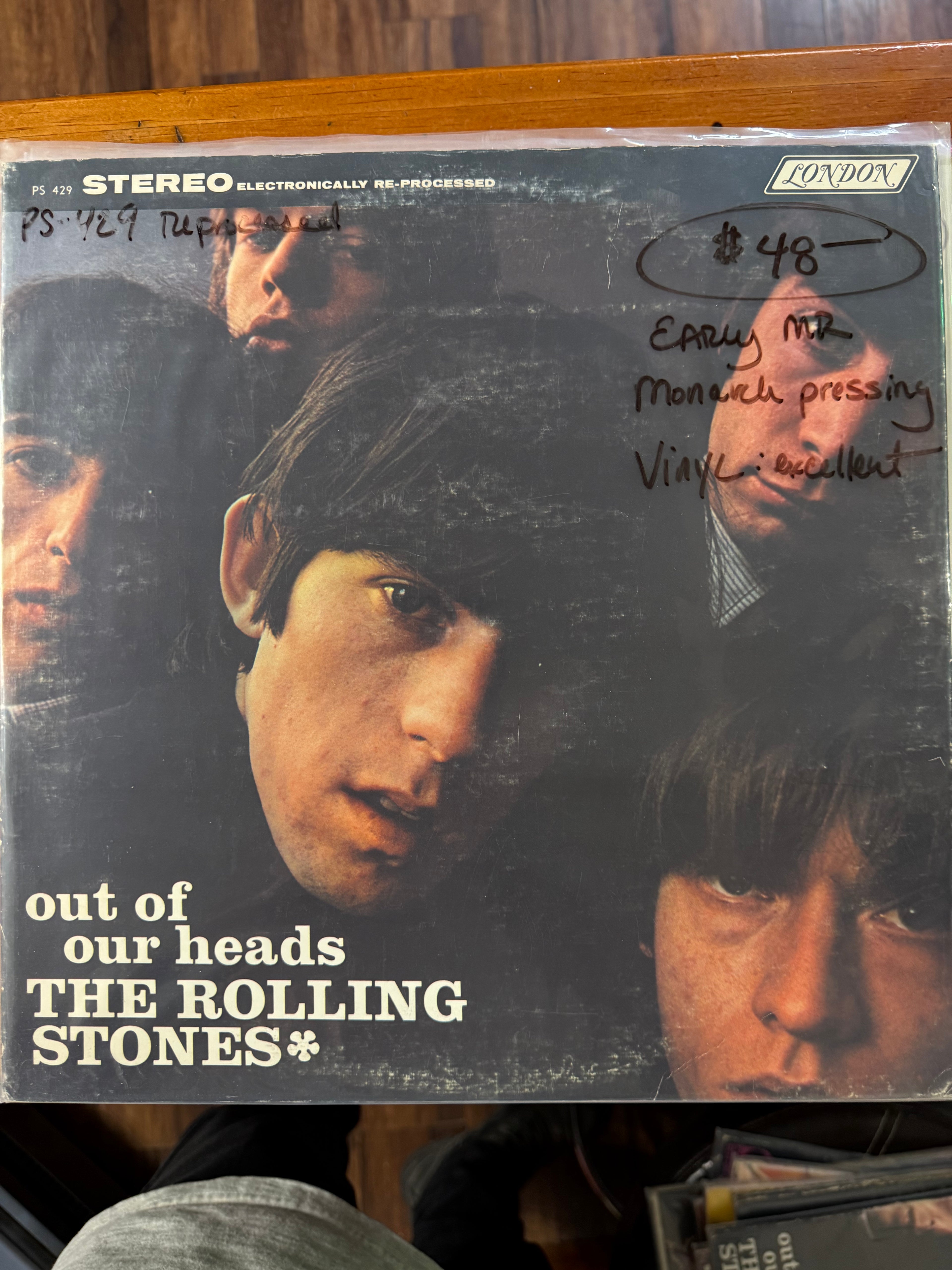 The Rolling Stones Out of Our Heads vintage vinyl LP album cover on London Records.