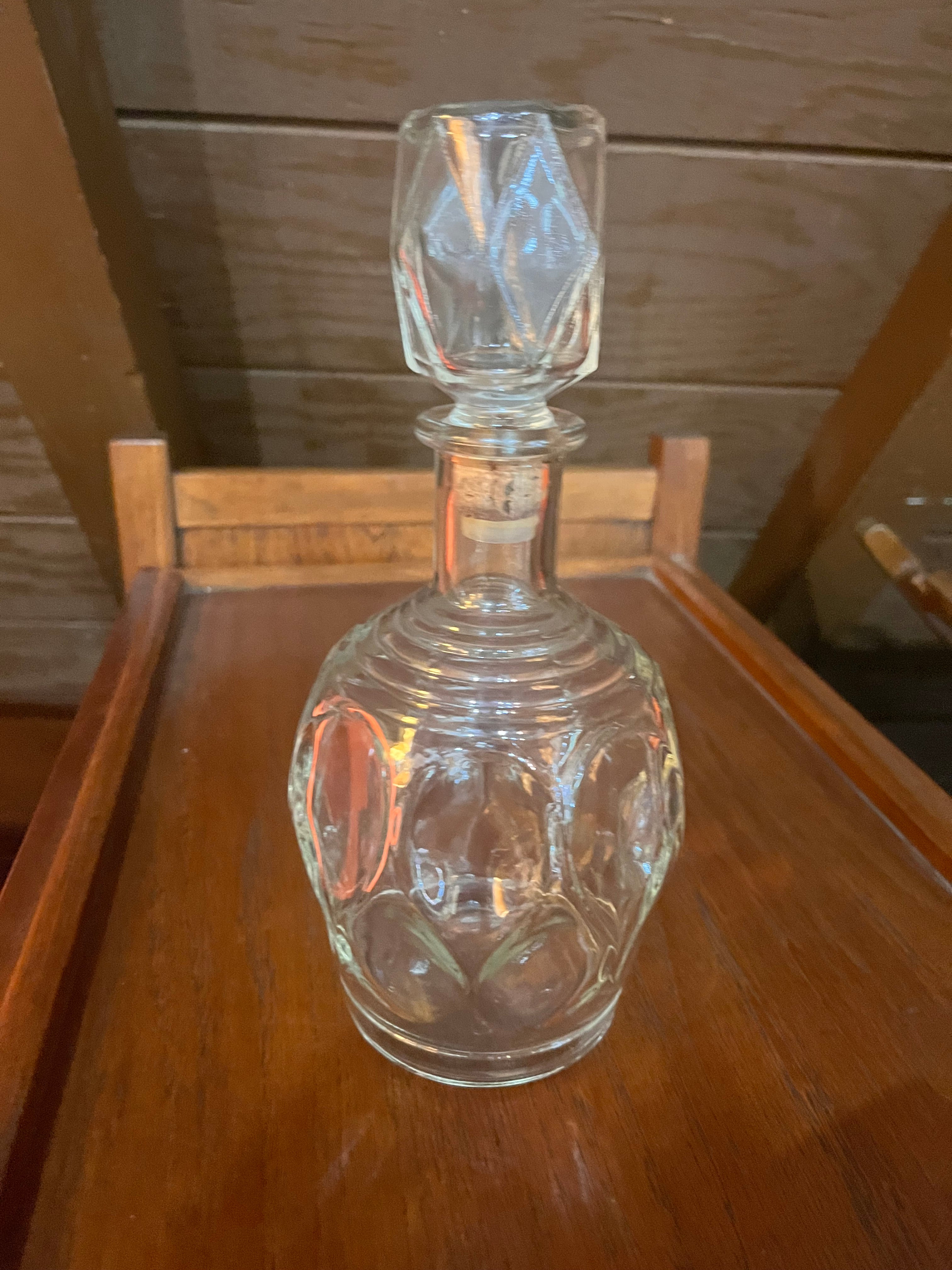 Vintage Faceted Glass Decanter