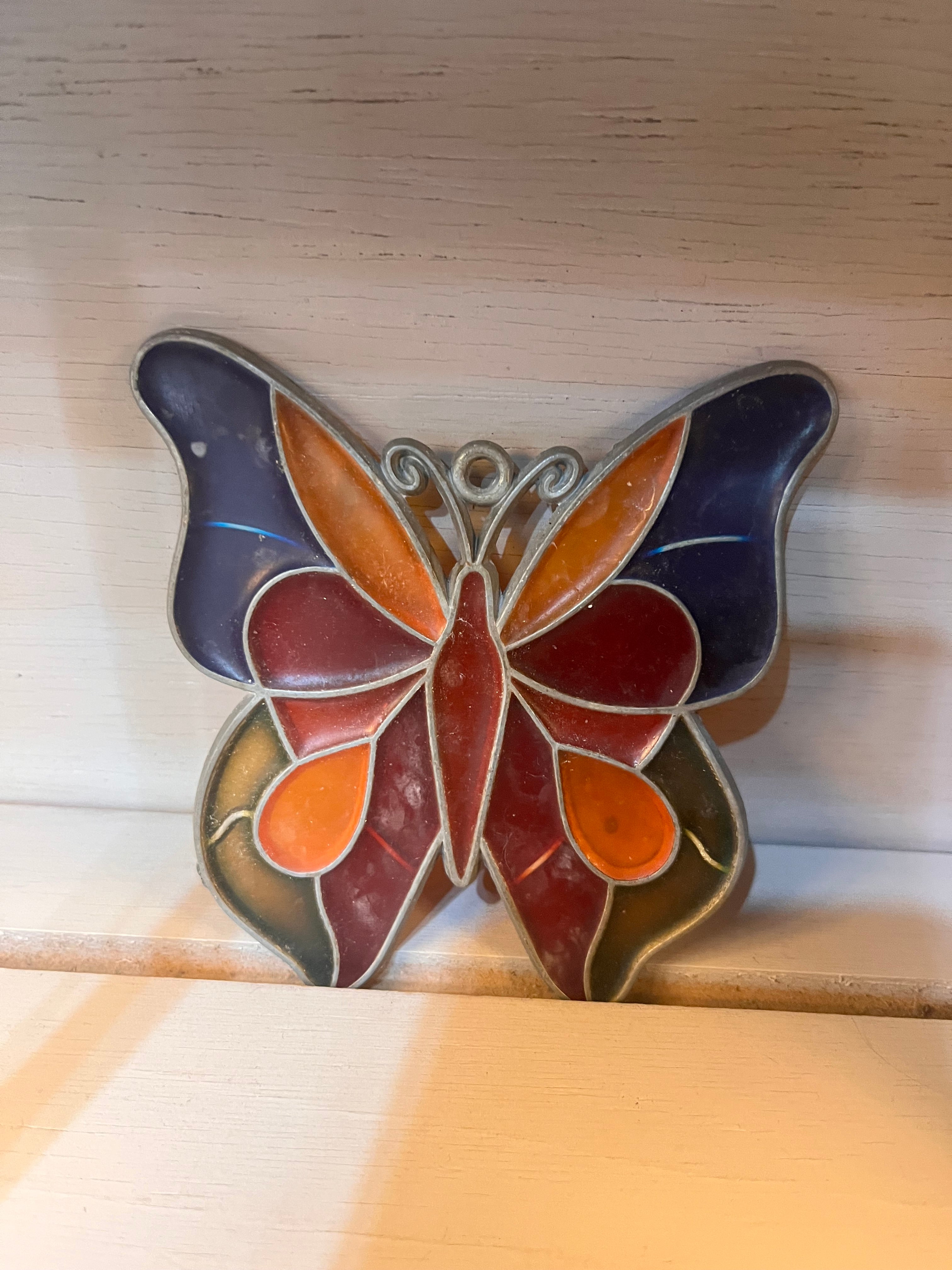 Vintage Colorful Glass Butterfly