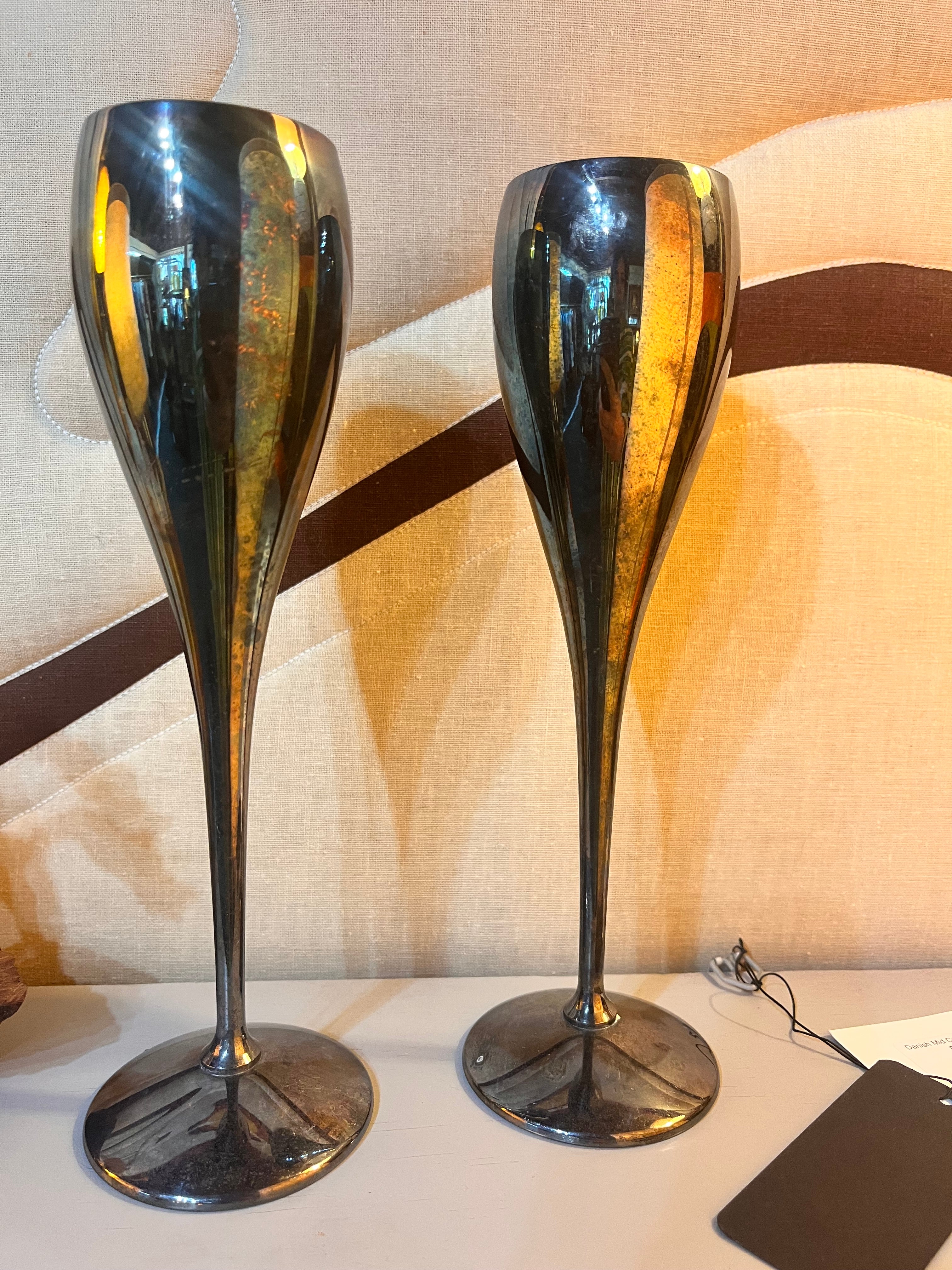 Pair of Vintage Silverplate Goblets- Made in Spain