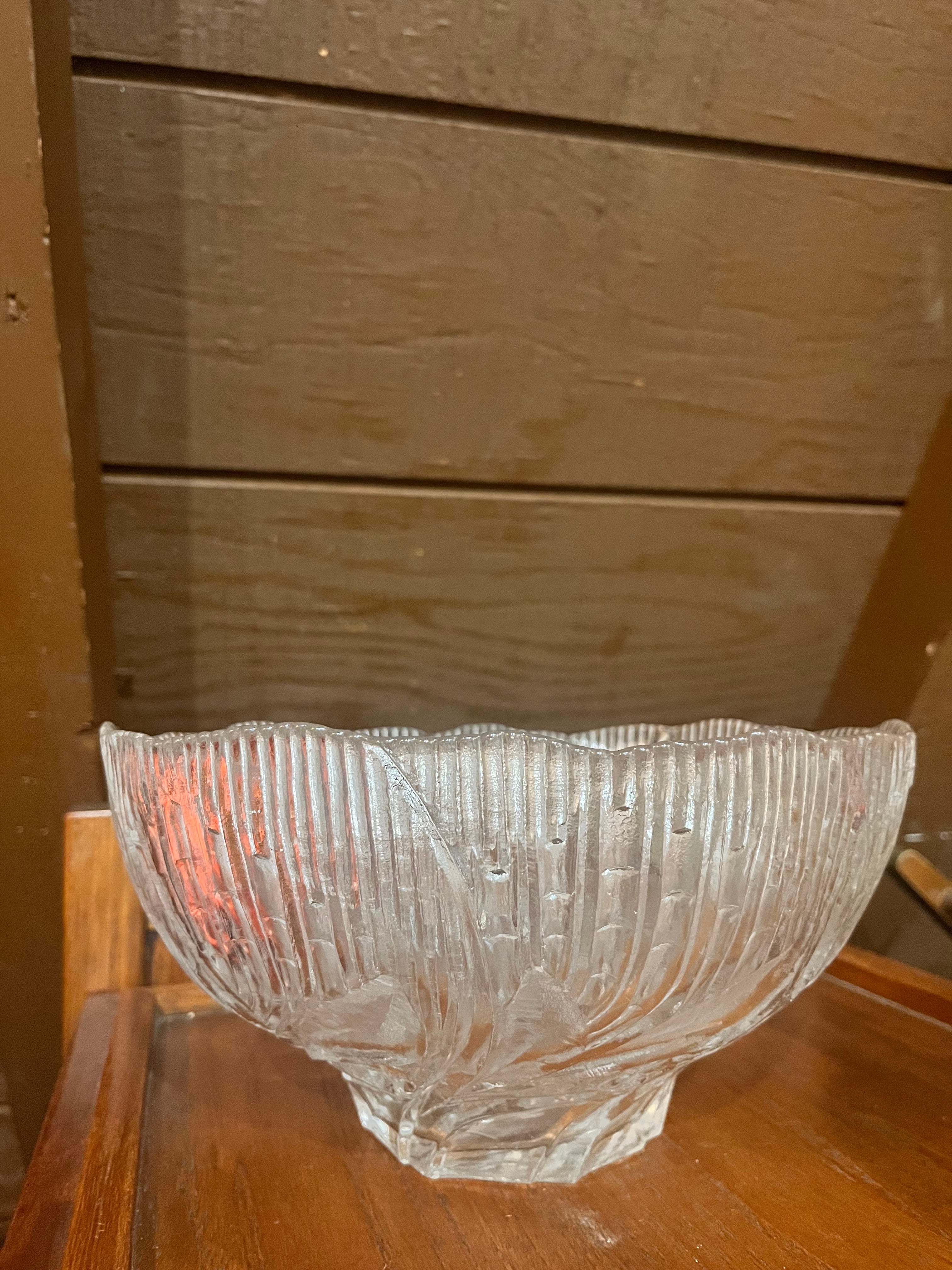 Vintage Brutalist Crystal Bowl