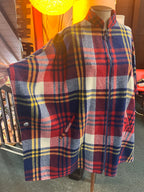 1960’s Plaid Zip Up Poncho with Pockets
