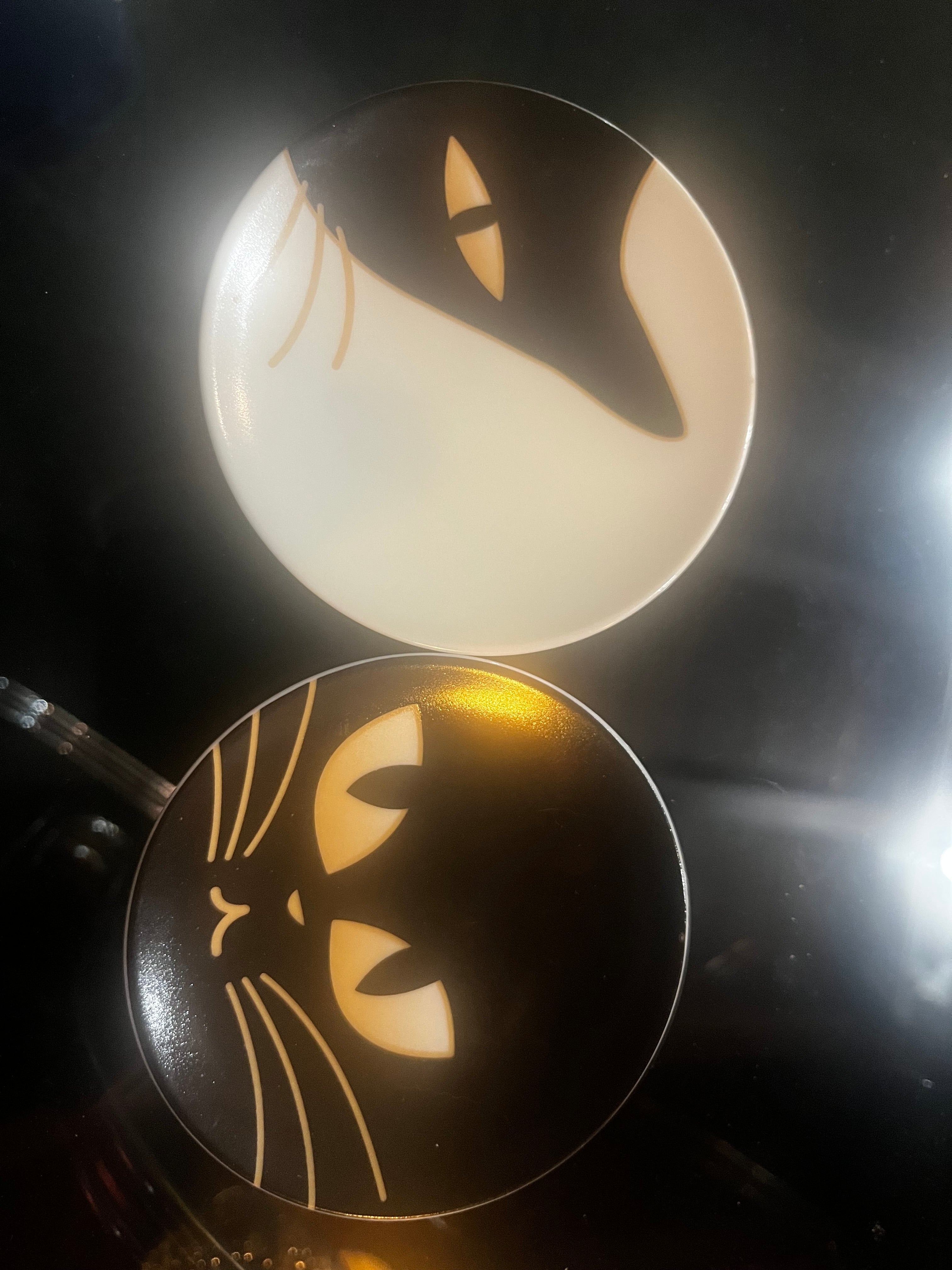 Pair of Japanese Cat Trinket Dishes