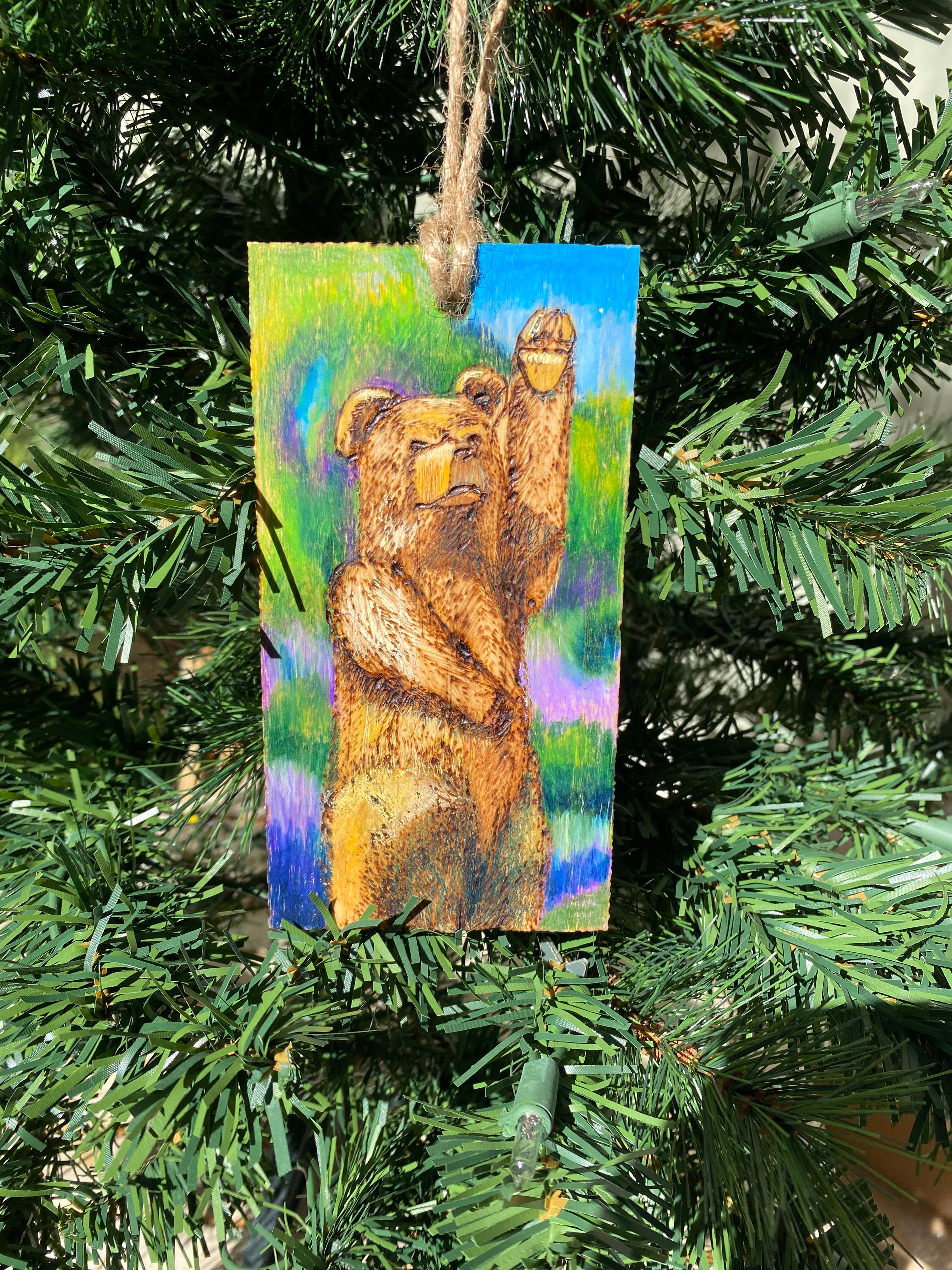 Woodburned Bear by Jolene Paige