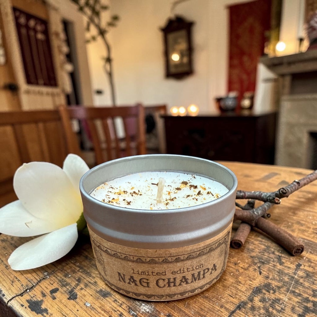 Nag Champa Botanical Candle Travel Tin