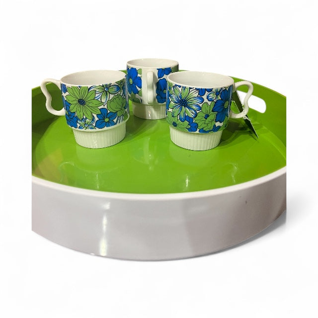 Set of 3 Groovy Vintage Floral Mugs