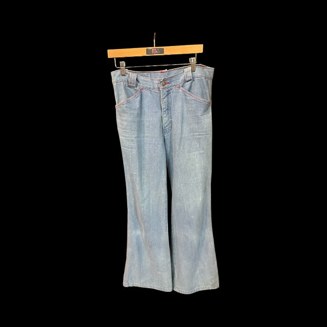 1970’s Flare “Disco Jeans” with Red Trimmed Back Pockets