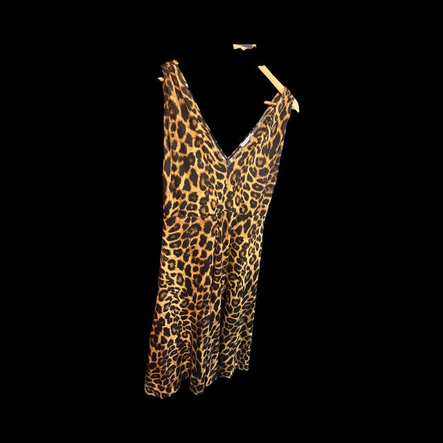 Retro Leopard Print Dress with Pockets