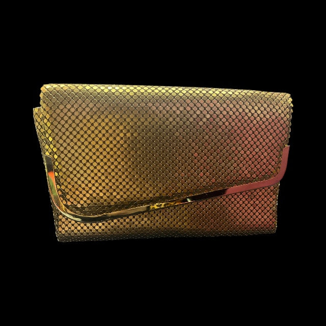 Disco Inspired Gold Chainmail  Clutch with Optional Shoulder Strap