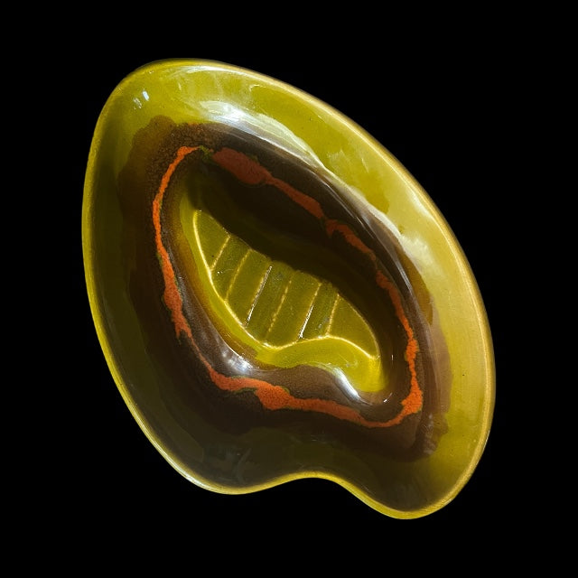 Amorphic Maddux of California Vintage Ashtray- Green, Orange & Brown