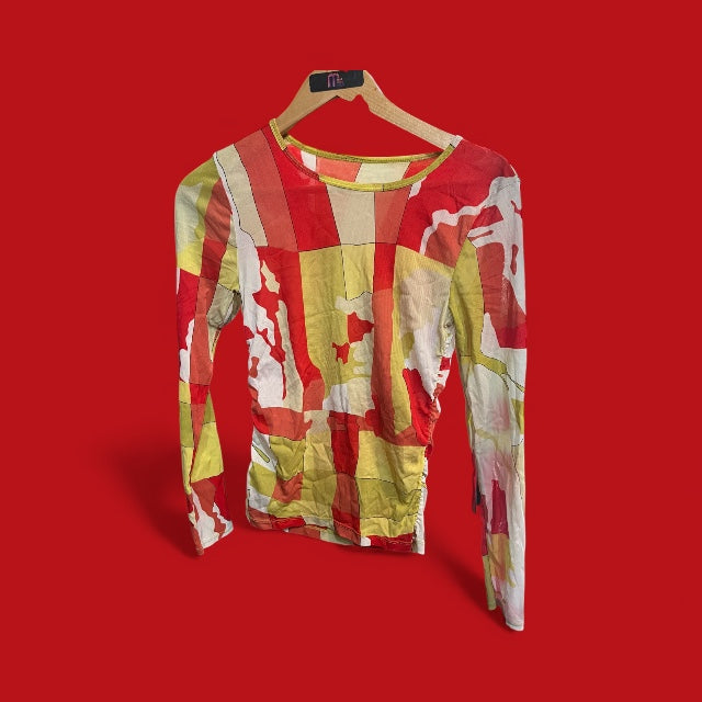 Multi Color Y2K Sheer Top