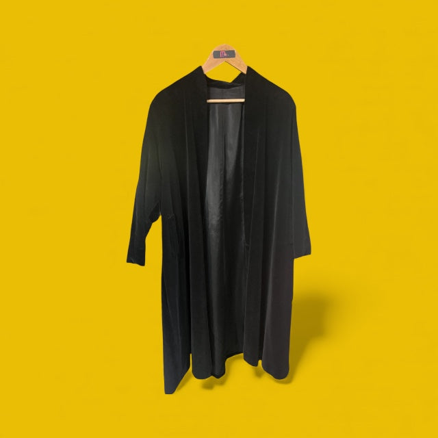 Vintage Black Velvet Swing Coat