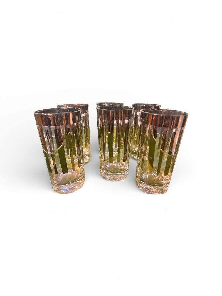 Mid Century High Ball Glasses - Set of 6