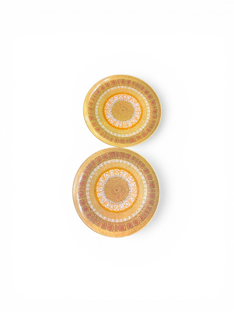 Colorful Pair of Vintage Melamine Plates