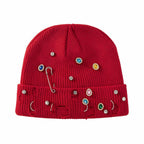 The Punk Bricolage | Jeweled Distressed Knit Beanie