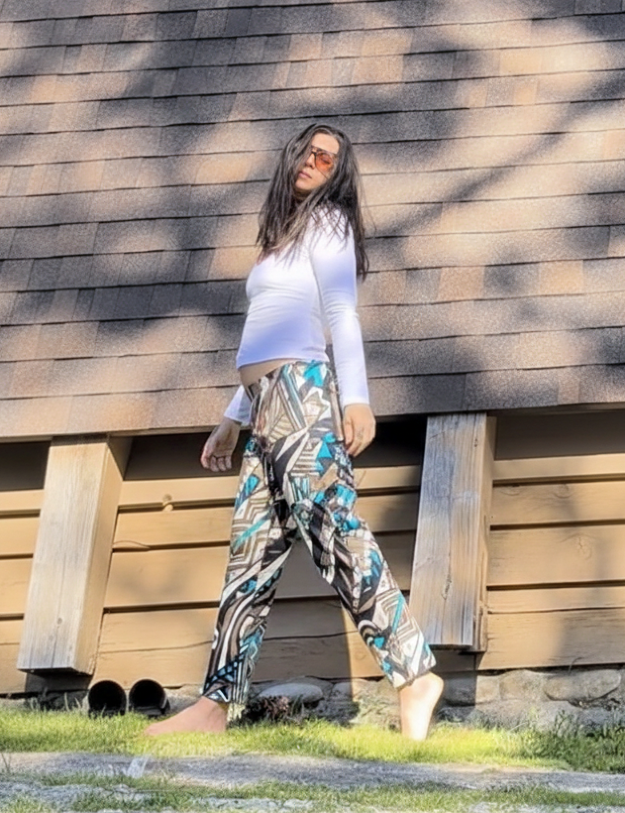 Lafayette 148 Cropped Abstract Art Pants