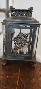 Preserved Butterfly & Bone Oddities Lantern | Gothic Curiosities Decor