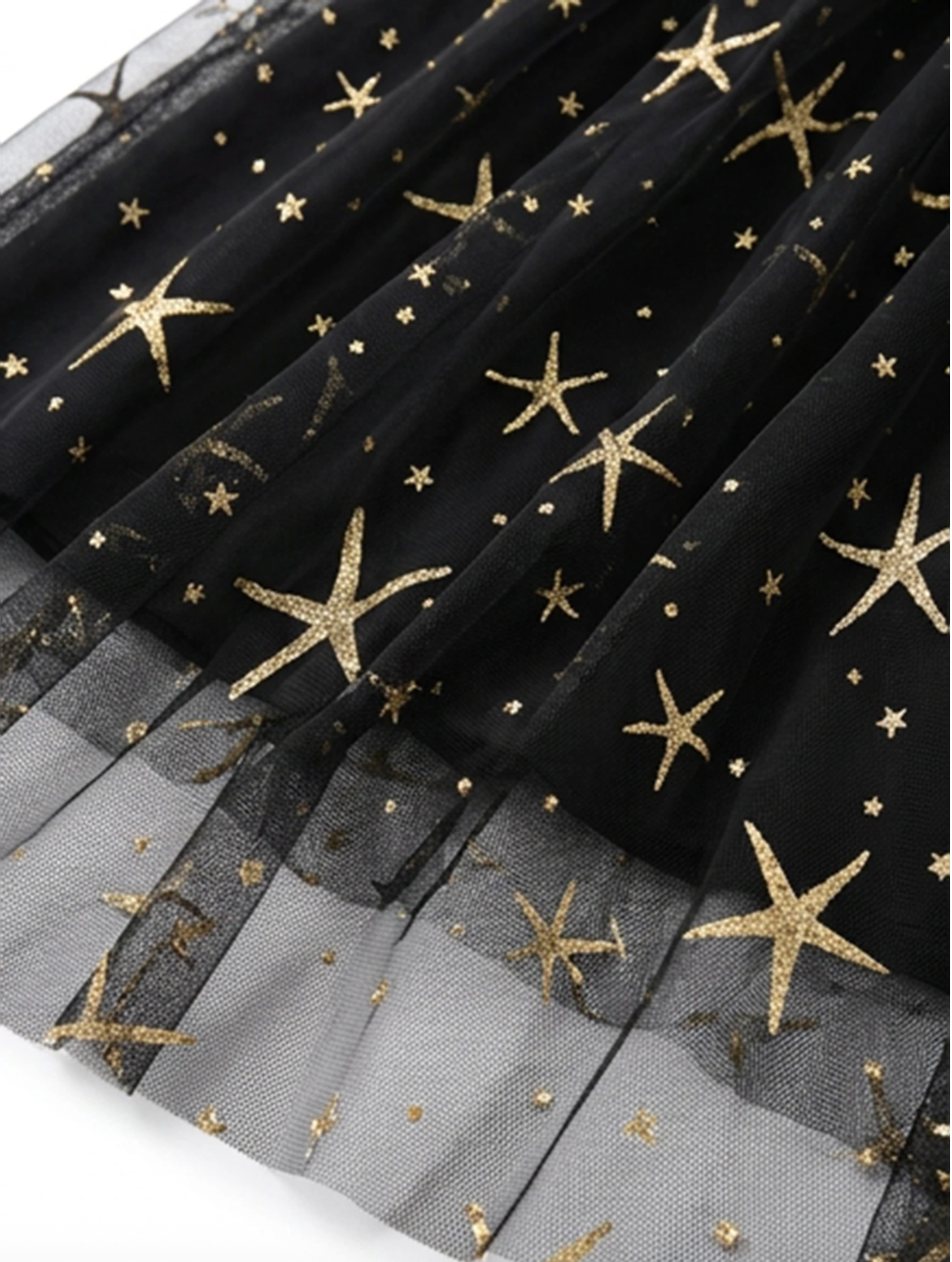 Mystical Stardust | Celestial Tulle Maxi Skirt